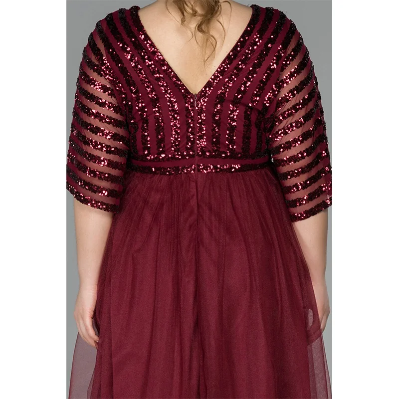 Plus Size V Neck White Stripe Sequin Dress 4XL 5XL Elegant Maxi Chiffon Banquet Prom Wedding Luxury Plus Size Dress