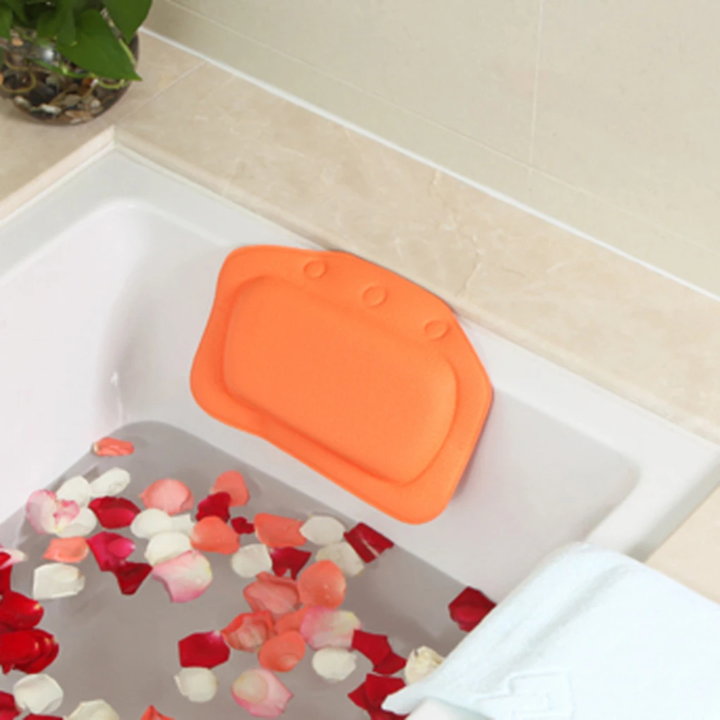 

Soft Bathtub Pillow Headrest Waterproof PVC Bath Cushion Suction Cups Head Neck Rest Pillows