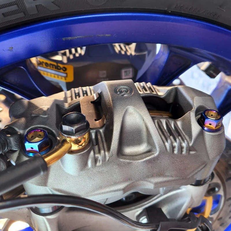 WEIQIJIE Титановый болт M10x20~90 мм шаг 1,25/1,5 мм Фланцевая головка гнездового типа для модернизации мотоциклетного калипера.