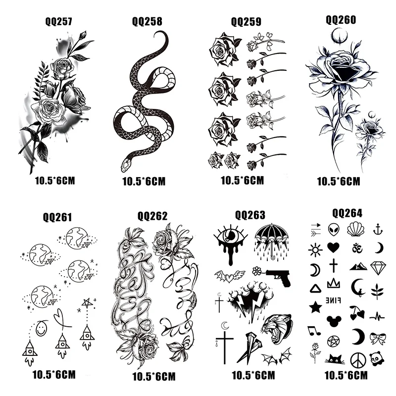 Фото Маленькие тату-наклейки, водостойкие стойкие Временные татуировки, минималистичные татуировки, 10,5*6 см, автомобильная наклейка №5