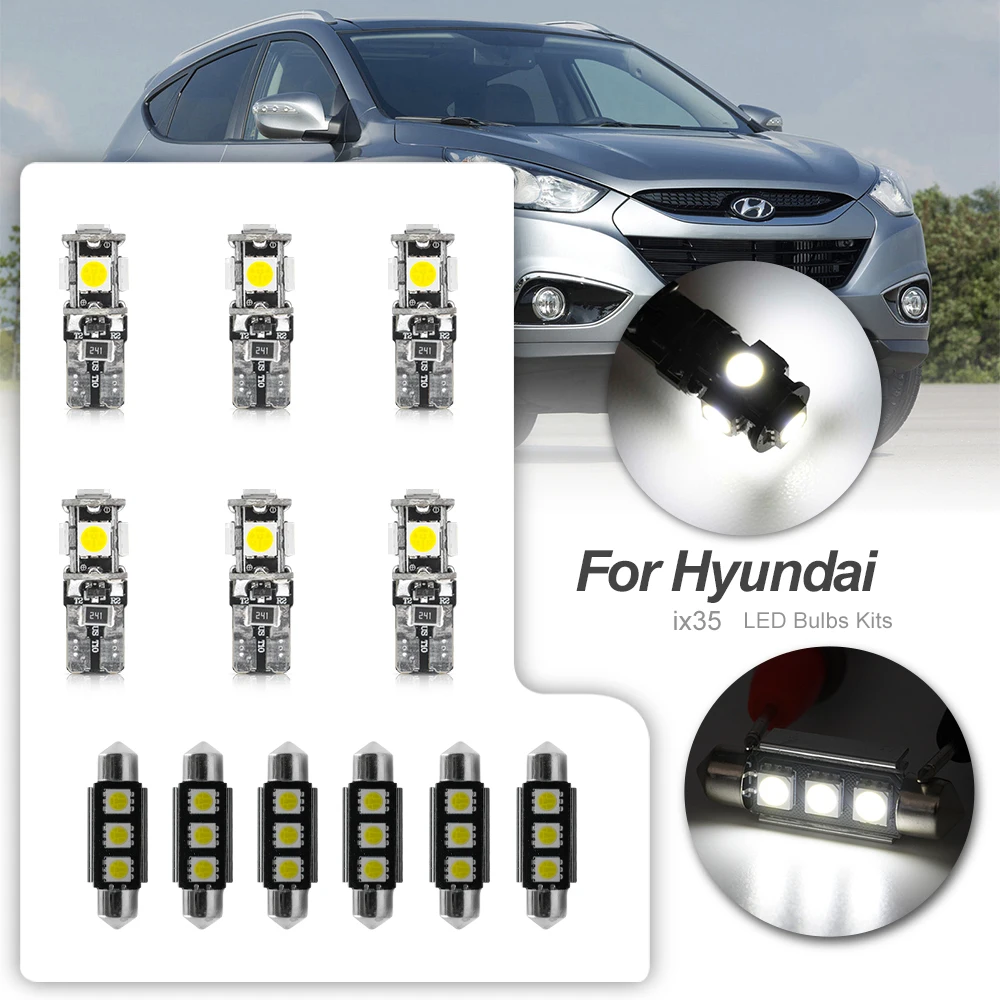 

LED Interior light Package Kit For 2010-2015 Hyundai ix35 Map Dome Vanity mirror glove box light Trunk light license plate lamp