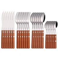 24pcs silver cutlery set stainless steel dinnerware set knife fork spoon tableware set luxury gift box flatware dishwasher safe