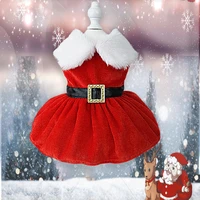 santa claus dress pet dog clothes velvet christmas clothing dogs cat small cute chihuahua thermal winter red girl boy mascotas