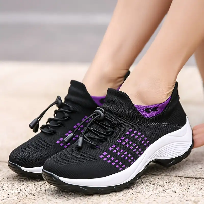 

Легкие вязаные женские носки, дышащая повседневная обувь на шнуровке с низким верхом, женская модная спортивная обувь