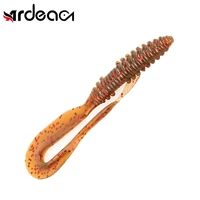 ardea worm jig bait 75mm8pcs soft fishing lure curl long tail silicone wobblers special artificial mad wag for bass swimbait