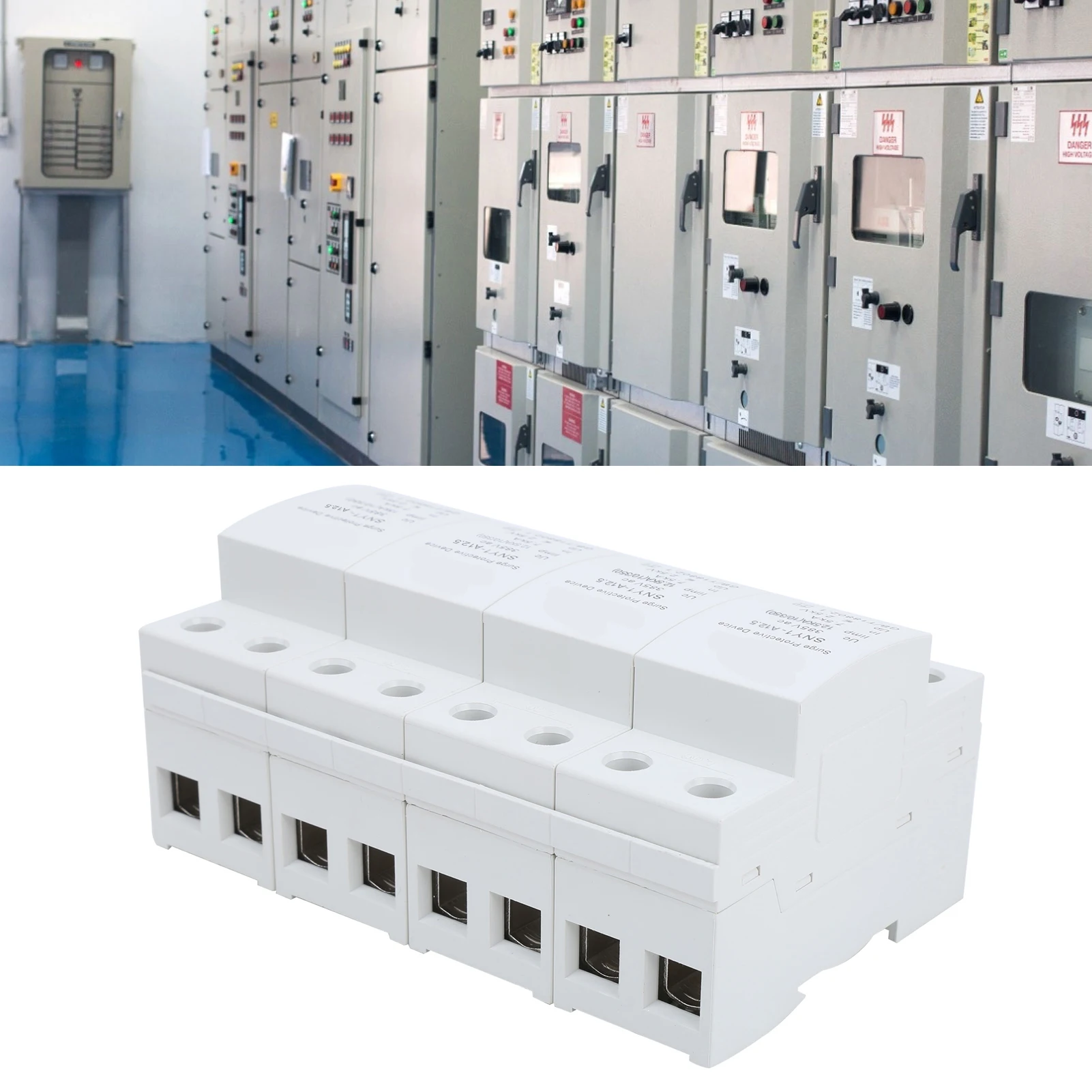 4P Сетевой фильтр разрядник AntiThunder защиты выключатель бытовой 385VAC(12.5KA)