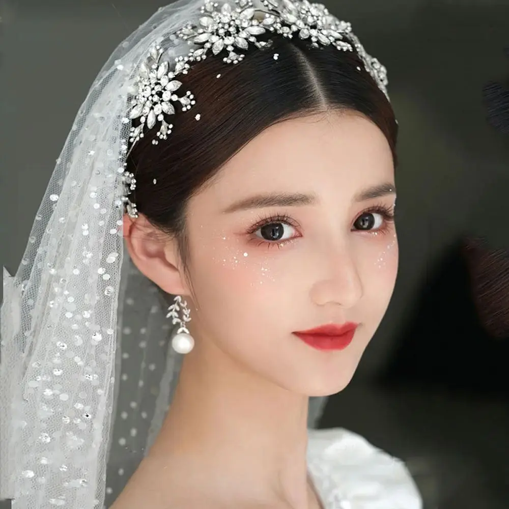 

Jewelry Crown Cute Korean Style Diadem Headband Snowflake Hairband Wedding Hair Accessories Rhinestone Hairdress