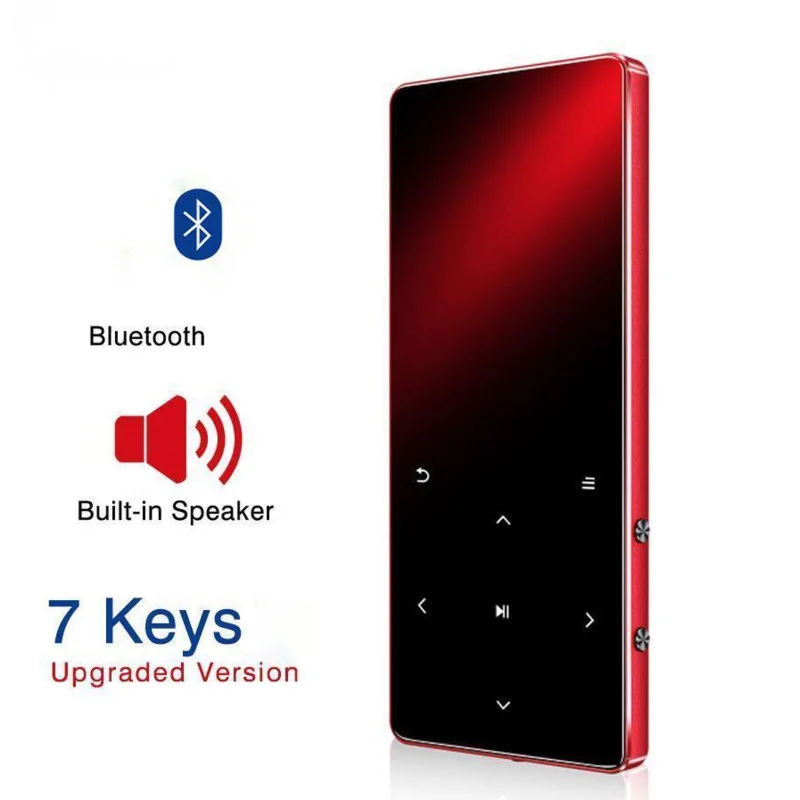 

MP3 Player with Bluetooth Speaker Touch key Built-in 32GB 64GB 128GB HiFi Metal Mini Portable Walkman Pluggable TF Card