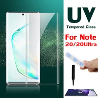 3pcsset uv glass film for samsung note 20 ultra full cover liquid uv tempered glass screen protector for galaxy note 20 ultra