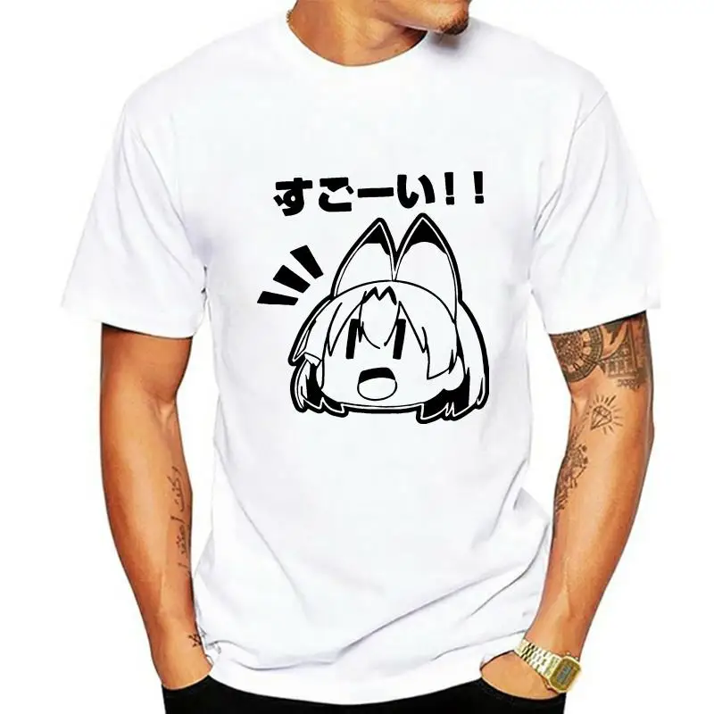 

Новая Милая футболка от Kemono Friends, модная футболка с надписью Game serval, хлопковые топы с коротким рукавом, футболка