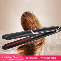 professional infrared ceramic hair straightener 2 in 1 flat iron with lcd display hair straightenercurler for all styles