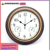 12inch high quality personality wall clocktemperature display glass plastic mirror mute clock modern design home decoration art