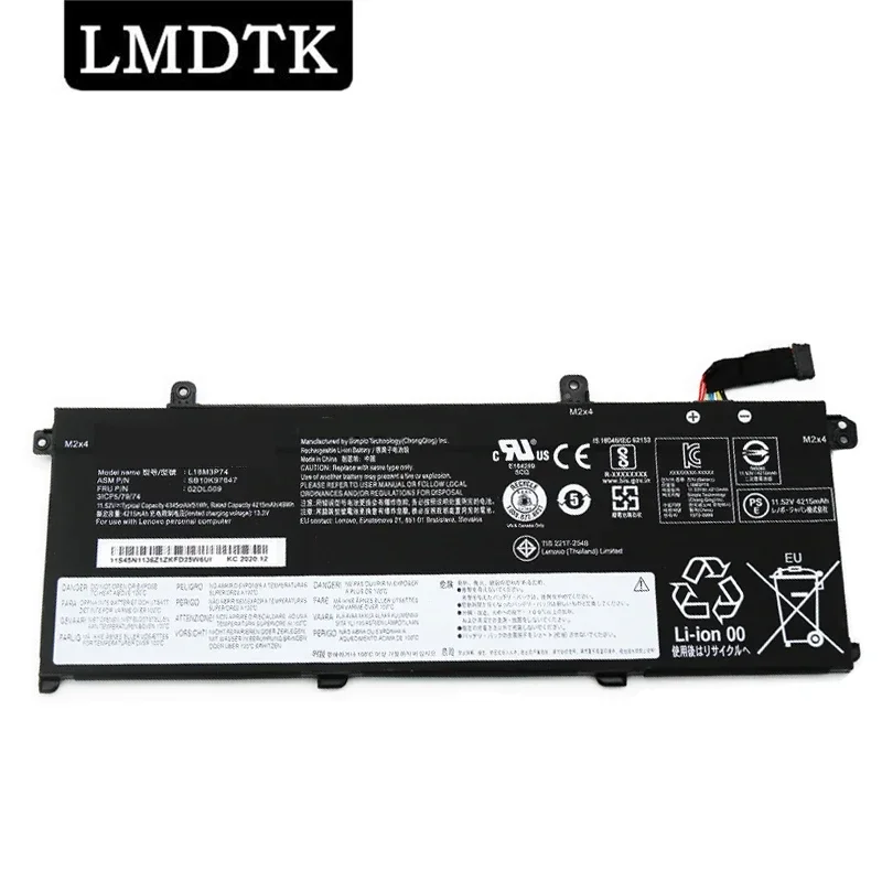 LMDTK новый L18M3P74 11 52 В 51WH аккумулятор для ноутбука Lenovo ThinkPad T490 T495 P43s L18M3P73 L18L3P73 02DL007