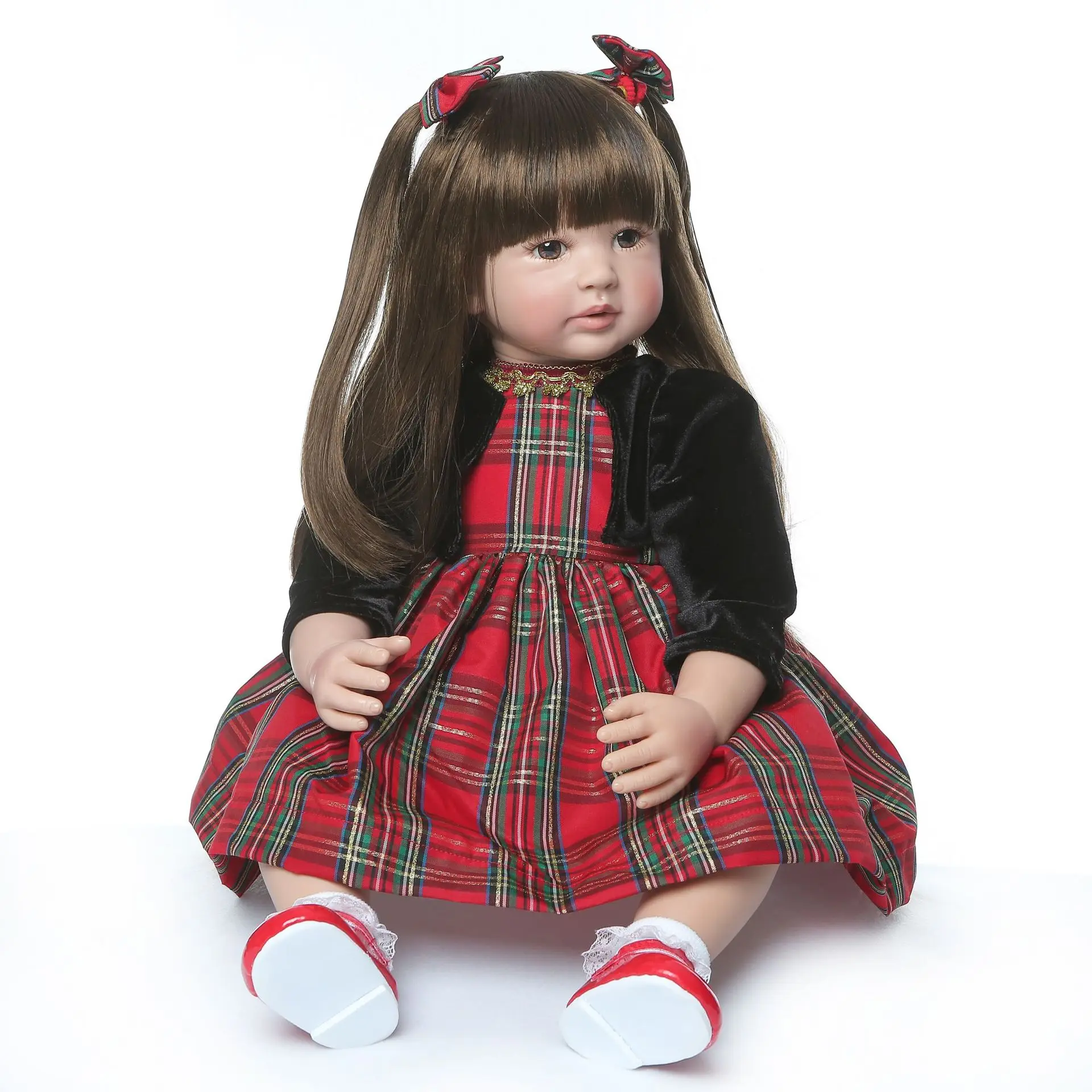 

Real-time spot reborn toddler simulation lovely princess long hair doll 60cm