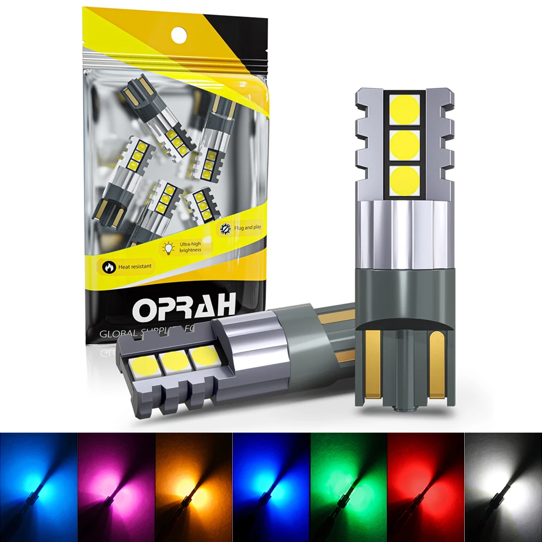 Oprah 2 шт. T10 W5W Canbus безошисветильник 3030SMD 194 168 для салона автомобиля лампы боковой парковки DRL сигнальная лампа 12 В диод