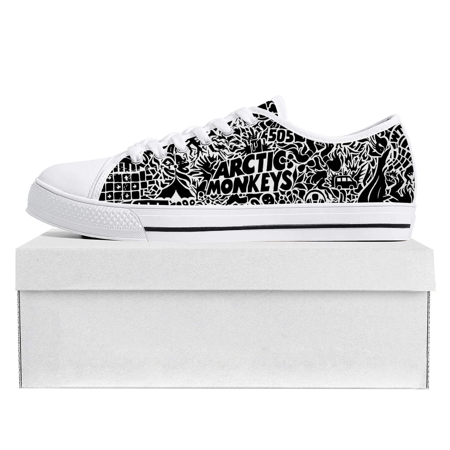 

Arctic Monkeys Rock Band Low Top High Quality Sneakers Mens Womens Teenager Canvas Sneaker White Casual Couple Shoe Custom Shoe