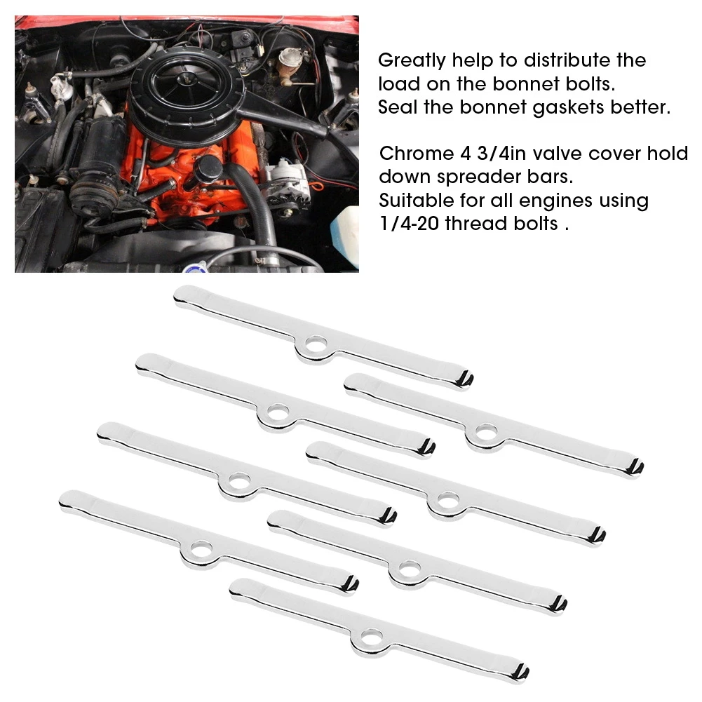 8 шт Хромированный 4 3/4in распределитель крышки клапана для Chevy 283 305 327 350