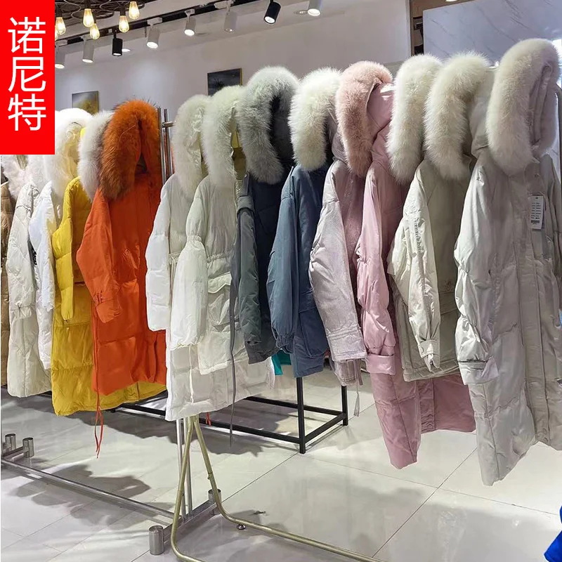 

Новинка 2023, зимняя одежда Babaoyin, модное пальто средней длины с белым гусиным пухом, универсальное пальто с длинным рукавом