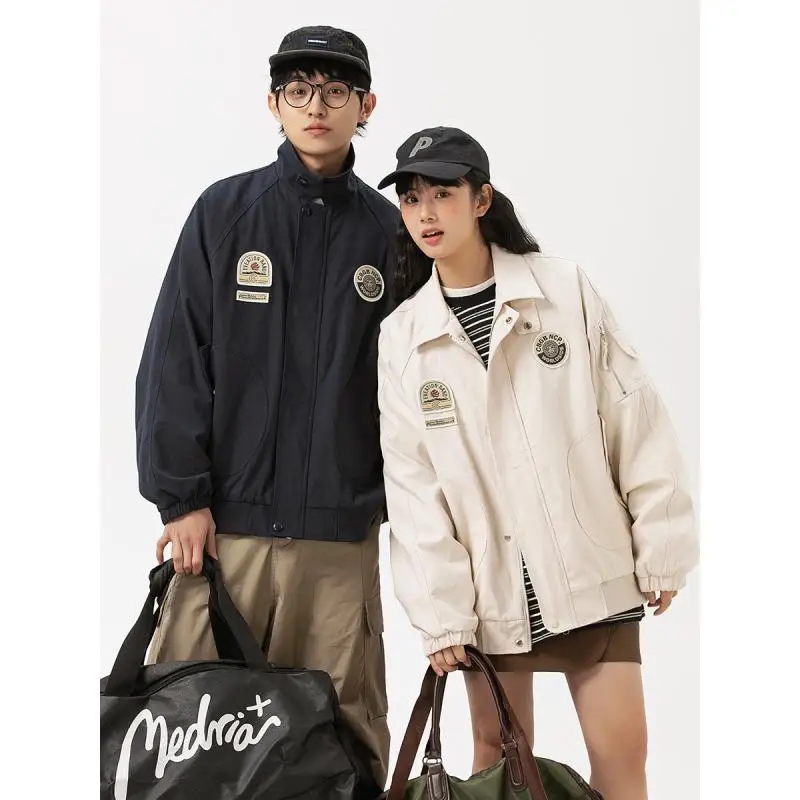 Куртка-Авиатор в американском стиле ретро с лацканами и значком ...