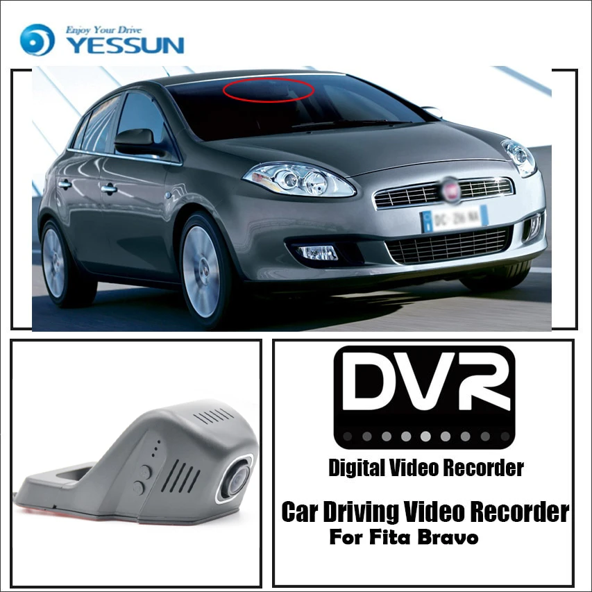 

YESSUN для Fita Bravo Автомобильный видеорегистратор Wifi DVR мини камера Novatek 96658 FHD 1080P видеорегистратор ночное видение