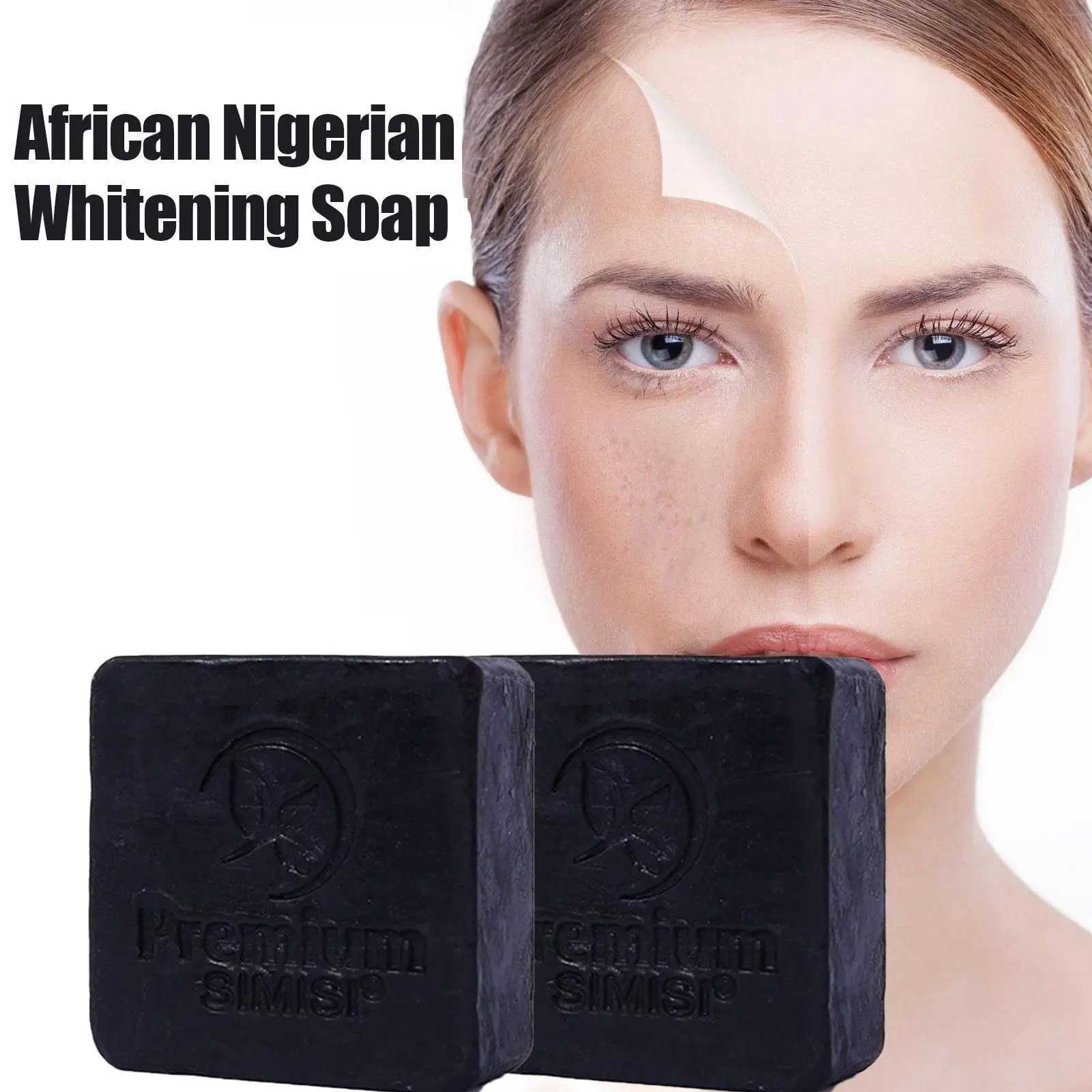 

2pcs African Nigerian Whitening Soap Natural Black Bamboo Charcoal Soap For Acne, Underarm Dark Skin Armpit Whitening Clean N3c6