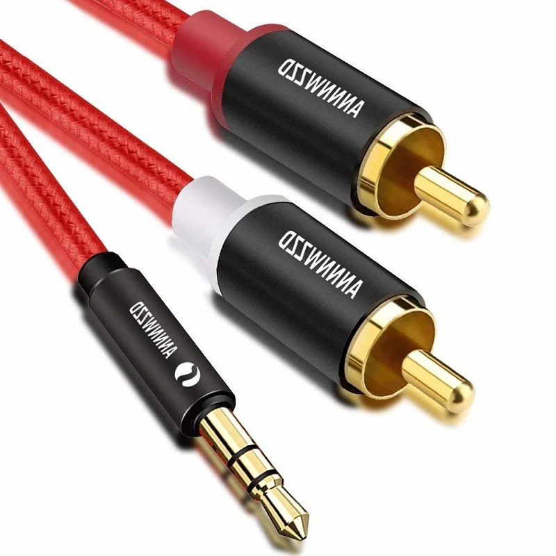 

RCA Cable 3.5mm Jack to 2 RCA Aux Cable 3.5 mm to 2RCA Adapter Splitter Audio Cable for TV Box Audio Home Theater Speaker Wire