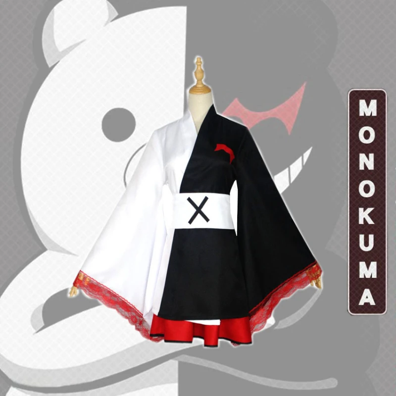 

Anime Danganronpa Monokuma Dangan Ronpa Kimono Pinafores Dresses Women Cosplay Costumes Clothes