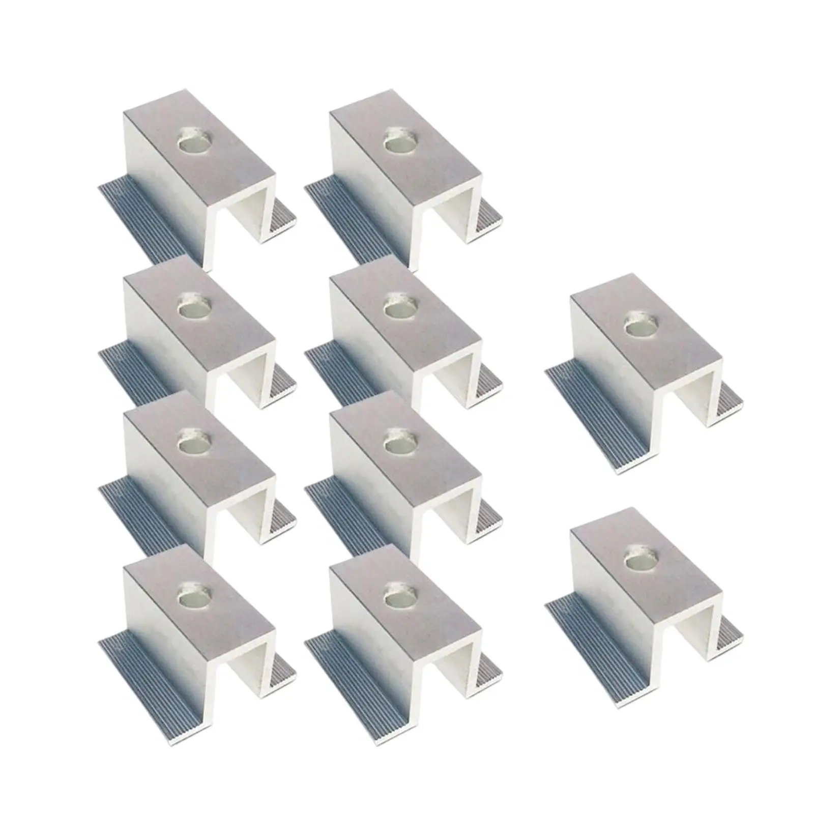 

10 Pieces Solar Panel Middle Clamps Mounting Bracket Aluminum Alloy Accessories Parts Hardware Supplies Center Clamp Edge Clamp