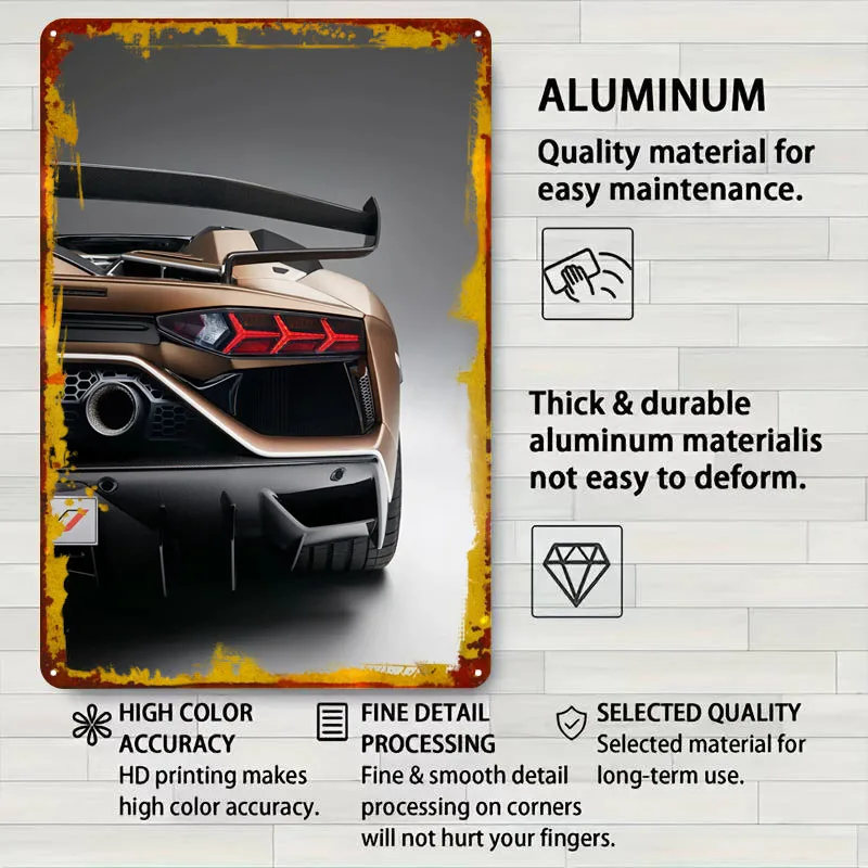 Металлический знак Lamborghini Aventador SVJ Roadster