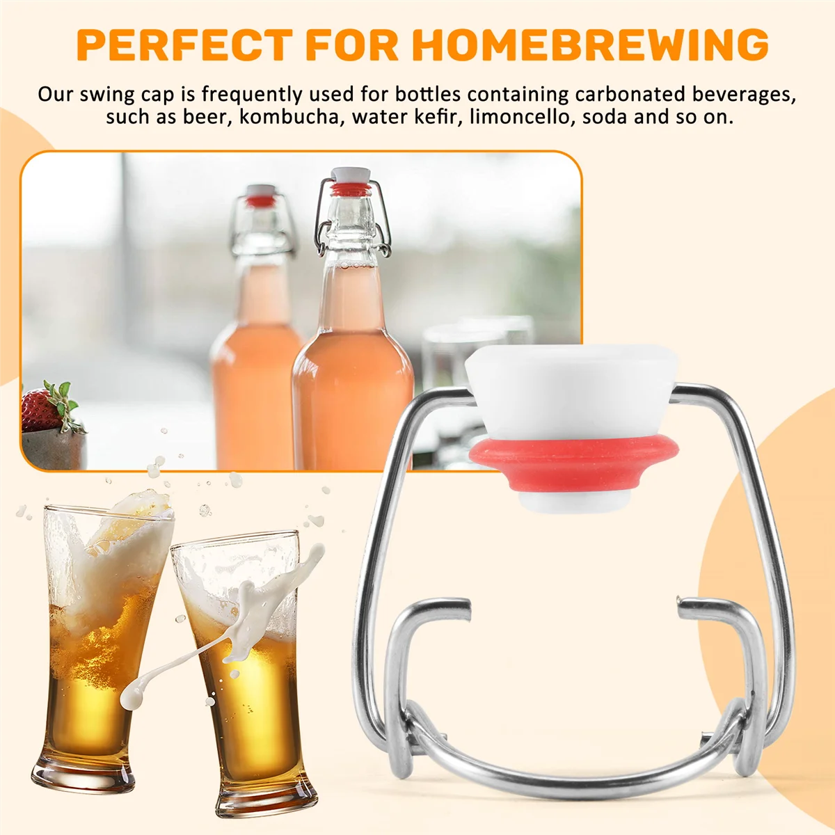 Стеклянные крышки для бутылок с поворотным верхом