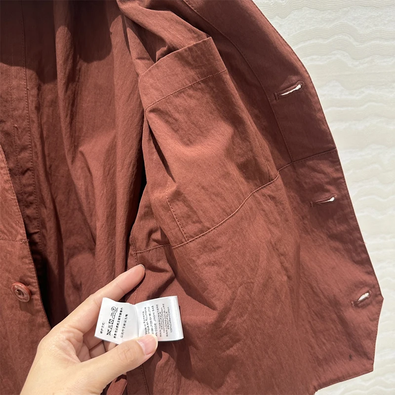 Lema * i 2024 AW повседневные винтажные куртки с силуэтом женские коричневые лоскутные