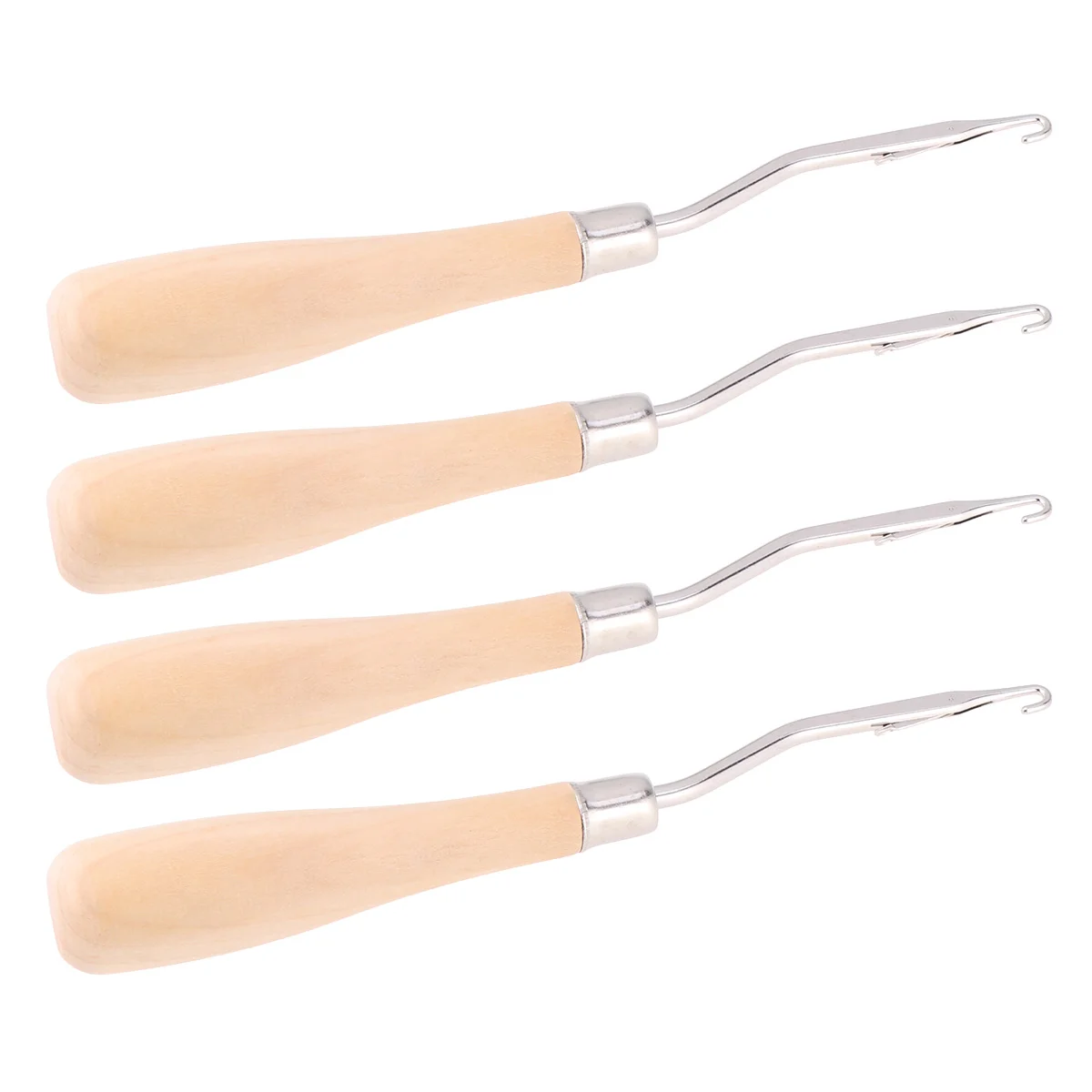 

Hook Crochet Needle Knitting Wooden Rugmaking Carpet Bent Scarf Knit Hair Handle Hooks Ventilating Lock Sewing Braid Tool Kit