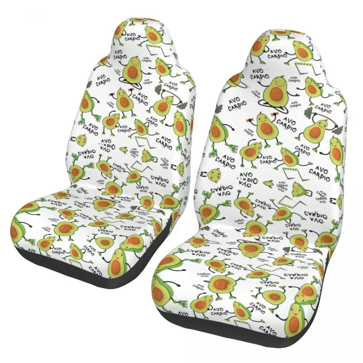 Белый Avo Cardio Fitness Avocado Pattern Универсальные чехлы на автомобильные сиденья для
