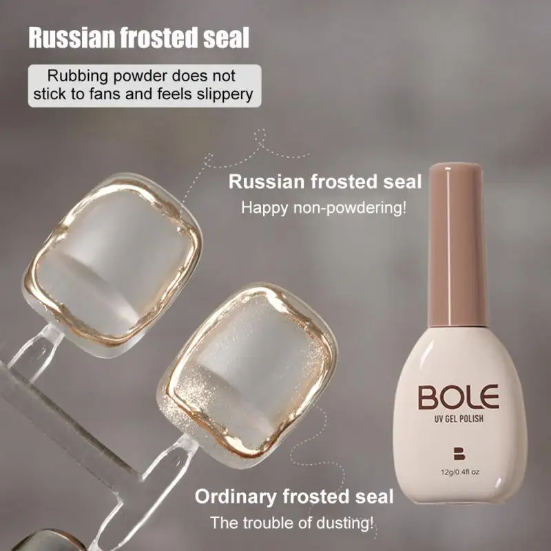 

BOLE Russian-style Frosted Seal Layer Not Stick To Mirror Powder Manicure Suede Matte Nail Polish Glue Nail Phototherapy