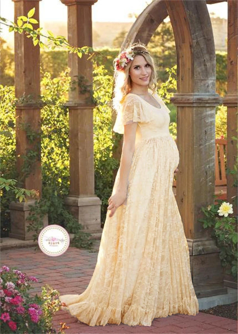 

Cute Halal Fotoshoot Maternity Dresses for Photo Shoot Nursing Women Maxi Summer Pregnancy Dress Muslim Elegant for Woman