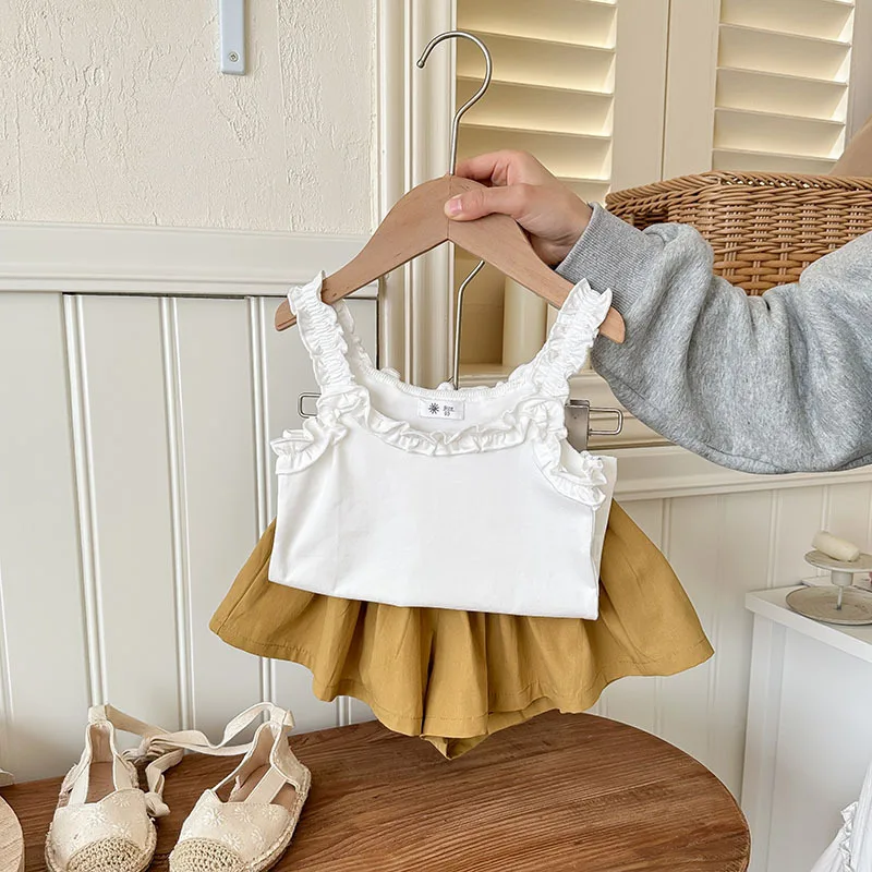 Детские комплекты летняя кофта для девочек с корейским рисунком листьев лотоса