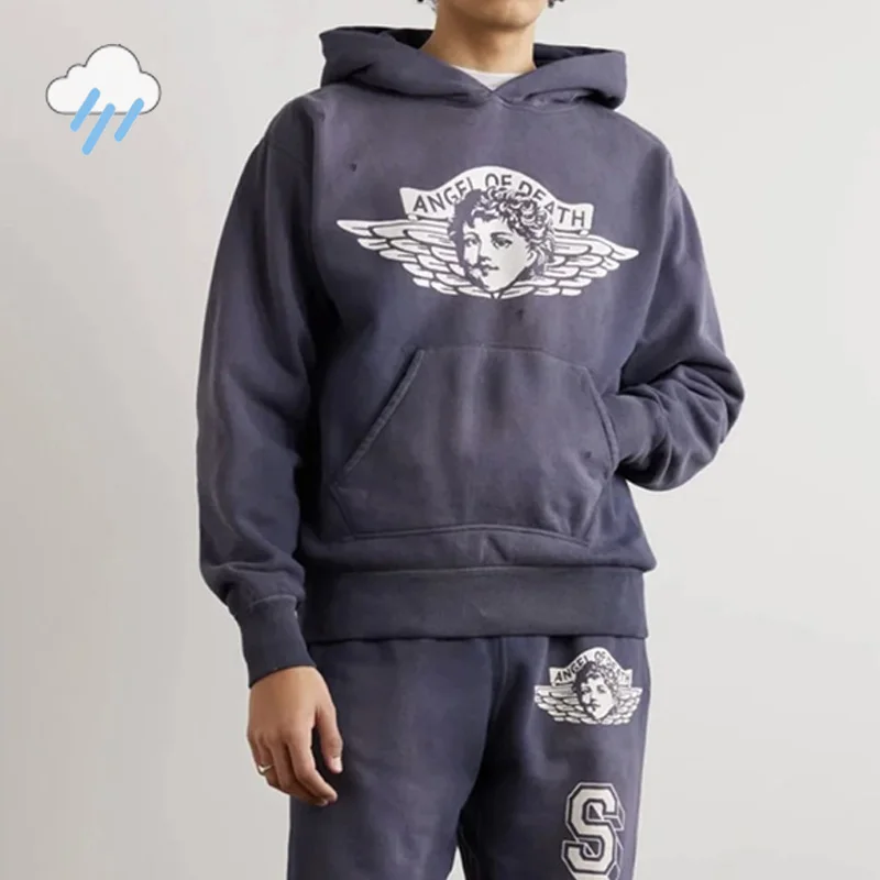 Толстовка Мужская/Женская хлопковая с принтом трещин и букв