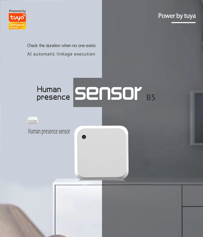 

New Aubess Tuya WiFi Smart Human Presence Sensor Micro-motion Detect Human Motion Detector Work With Alexa And Google Home