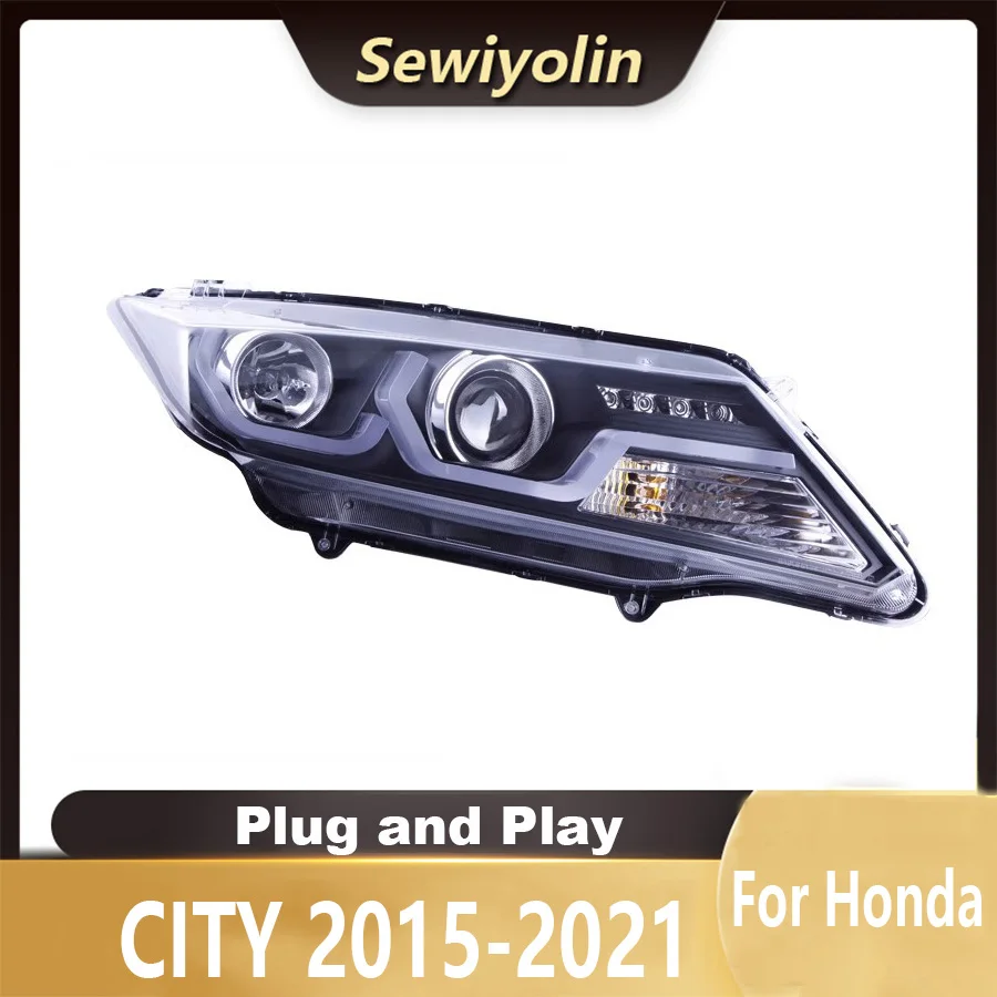 Для Honda CITY 2015-2021 Автомобильные светодиодные фары Обратный тормоз Противотуманные