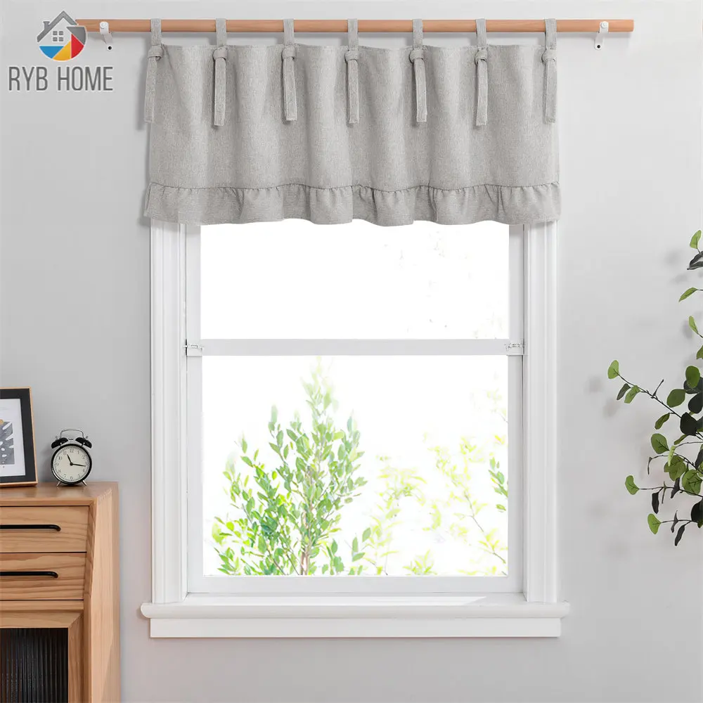 

Домашняя Затемняющая занавеска для кухни Fish с бантом и оборками, 1 шт.