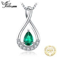 jewelrypalace pear simulated nano emeralds 925 sterling silver pendant necklace for women statement gemstone choker no chain