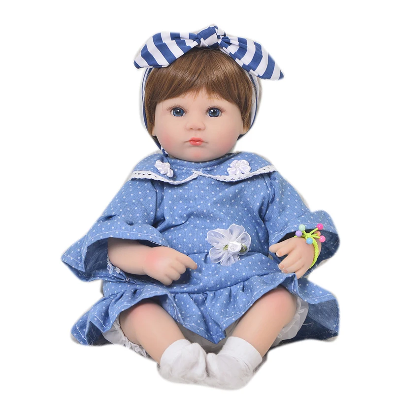 

42CM Baby Reborn Doll 17 Inch Realistic lifelike Newborn Babies Doll Toy For Girls Toddler Blue Eyes Reborn Birthday Present