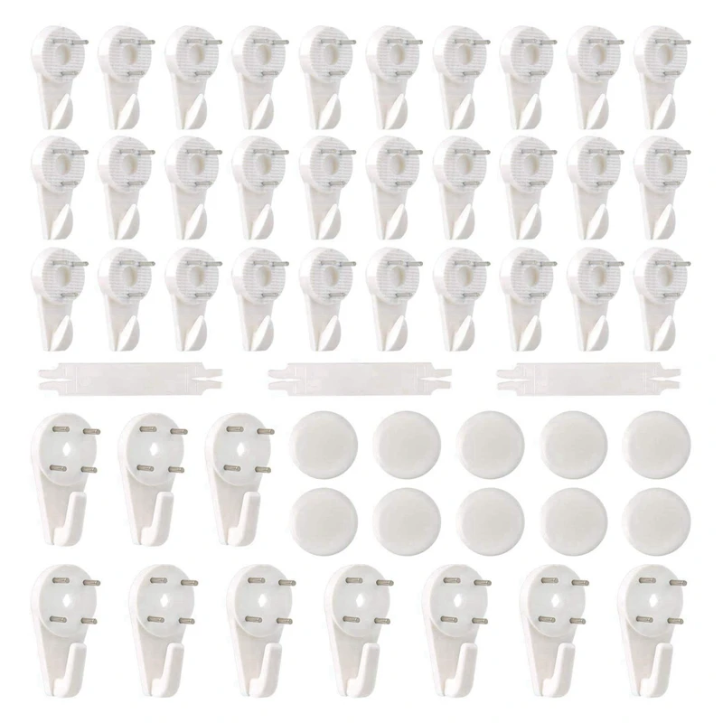 

43Pcs Non-Trace Hanging Hook White Hardwall Drywall Hanger Hook Picture Hanger For Hanging Painting Wedding Photo Frame