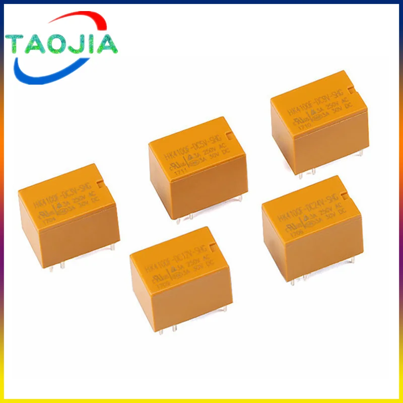 Реле мощности, 5 шт., Φ 3A 6pin 3V/5V/9V/12V24V hk4100