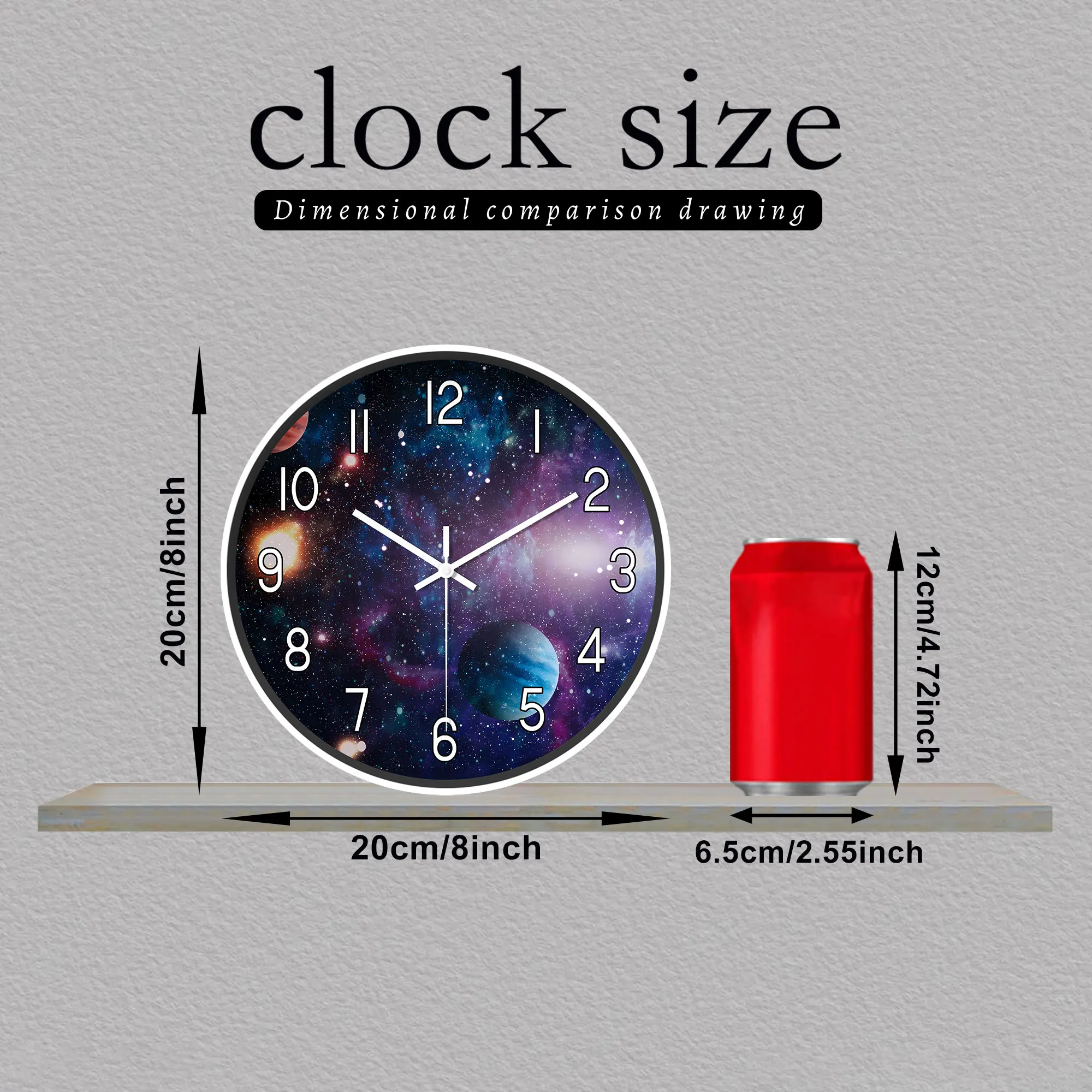 Galaxy Солнечная Система Планет Круглые Пластиковые Настенные Часы На Батарейках