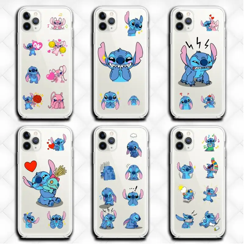 

lilo stitch Phone Case Clear for iphone 13 12 11 Pro max mini XS 8 7 Plus X SE 2020 XR cover