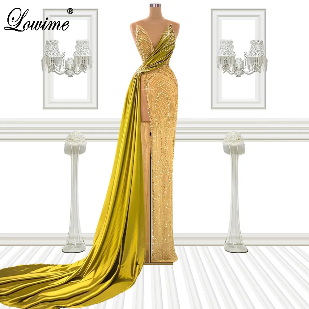 

Special Glitter Mermaid Prom Dresses With Side Slit Sleeveless Fashion Evening Dresses Vestidos De Noche Women Cocktail Dresses