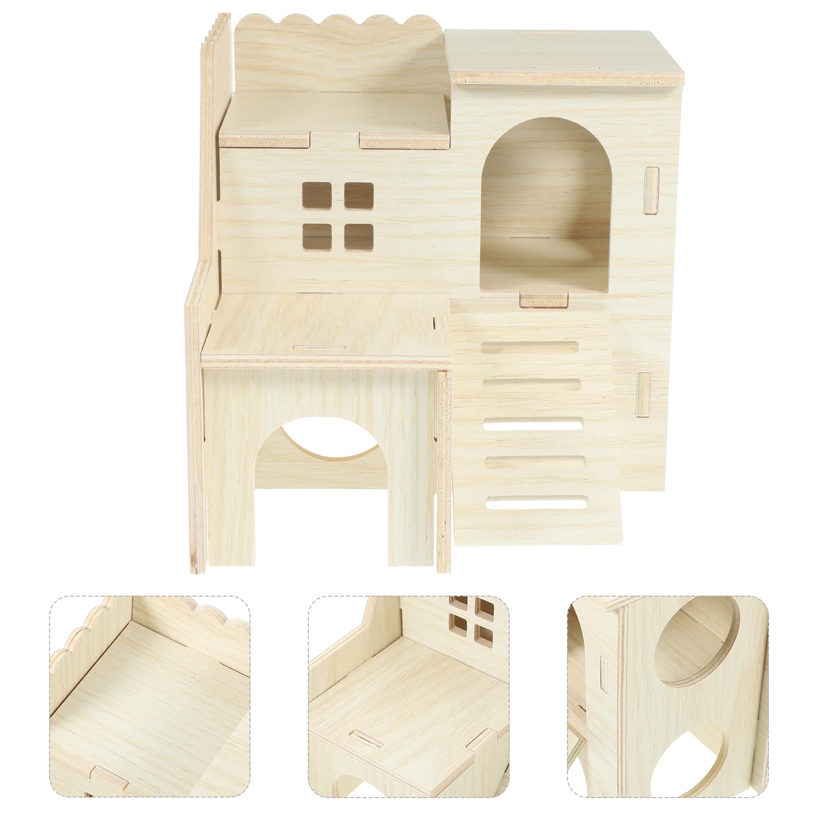 

The House Hamster Cage Wooden Household Guinea Hideouts Adorable Rat Delicate Decorative Wear-resistant Houses Rodent