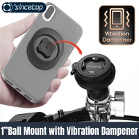 2022 new 1 inch ball motorcycle phone holder with vibration dampener universal handlebar socket arm for motor quick mount clamp