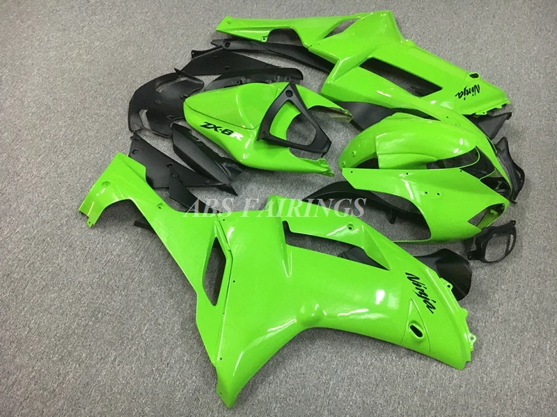 

Комплект обтекателей для мотоцикла из АБС-пластика, 4 подарка, подходит для Kawasaki Ninja ZX-6R ZX6R 636 2007 2008 07 08, кузов зеленый